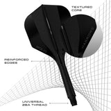 Harrows Solo No6 Integrated Flights and Shafts close up image highlighting moulded construction, material, and flight detail