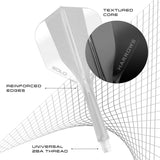Harrows Solo No6 Integrated Flights and Shafts close up image highlighting moulded construction, material, and flight detail