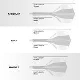 Harrows Solo No6 Integrated Flights and Shafts dimensions image showing flight shape, shaft length, and size specifications.