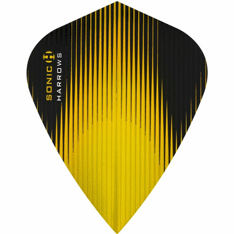 Harrows Sonic Kite Yellow Dart Flights main product image showing the flight design and product contents