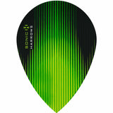 Harrows Sonic Pear Green Dart Flights main product image showing the flight design and product contents