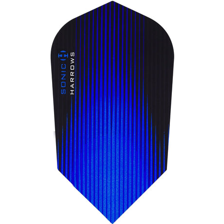 Harrows Sonic Slim Dark Blue Dart Flights main product image showing the flight design and product contents