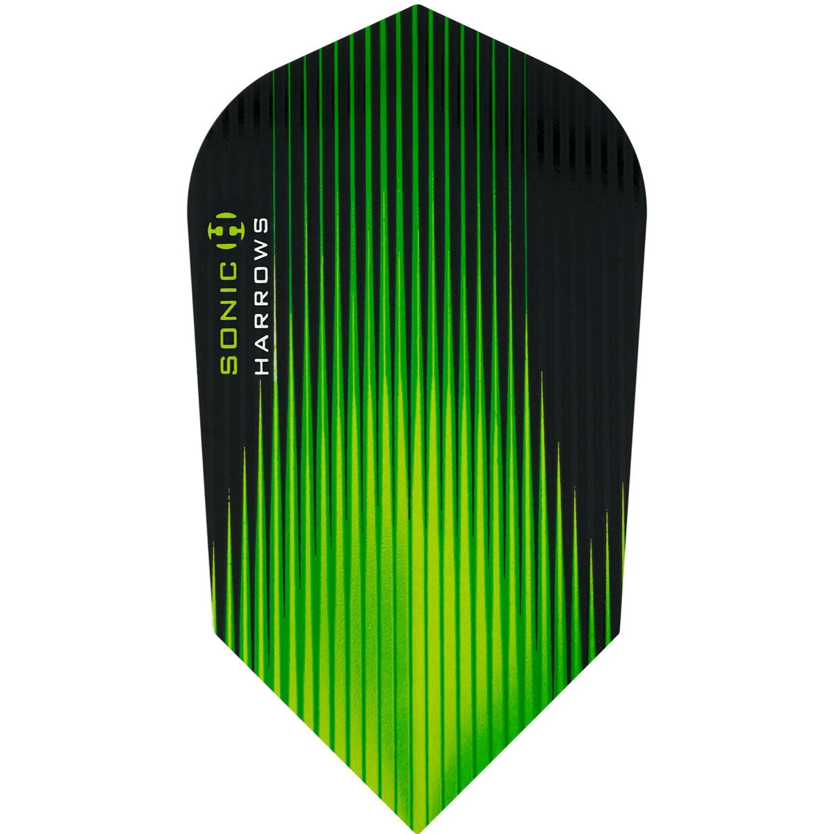 Harrows Sonic Slim Green Dart Flights main product image showing the flight design and product contents