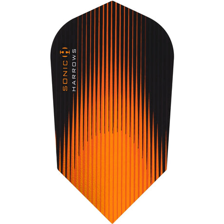 Harrows Sonic Slim Orange Dart Flights main product image showing the flight design and product contents