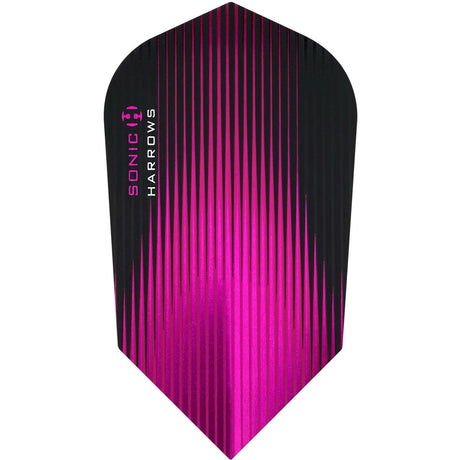 Harrows Sonic Slim Pink Dart Flights main product image showing the flight design and product contents