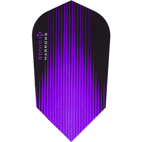 Harrows Sonic Slim Purple Dart Flights main product image showing the flight design and product contents