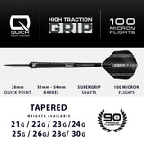 Harrows Supergrip Black Quick Point 90% Tungsten Steel Tip Darts specifications and product dimensions