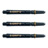 Harrows Supergrip Spin Dart Stems Shafts Black Gold Medium length variant image