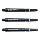 Harrows Supergrip Spin Dart Stems Shafts Black Silver Medium length variant image