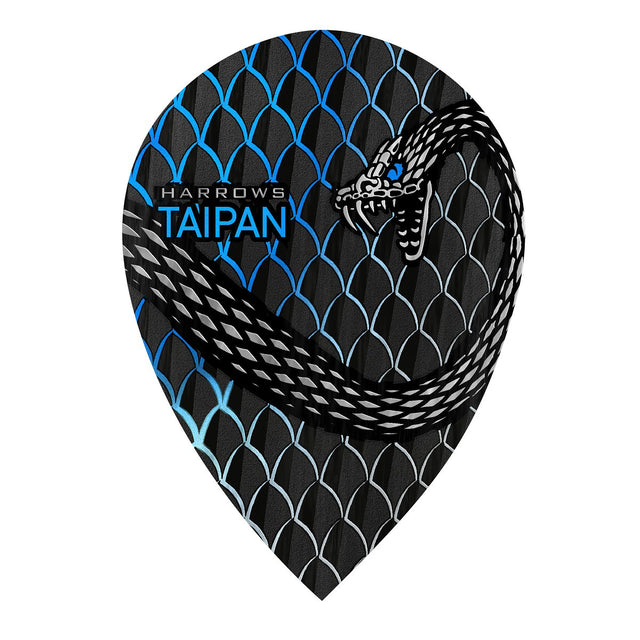 Taipan Aqua Pear Dart Flights by Harrows main image on a white background.