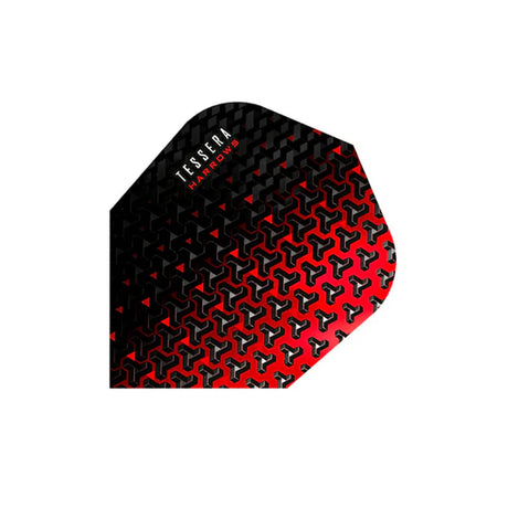 Harrows Tessera Red Standard Dart Flights main product image showing the flight design and product contents