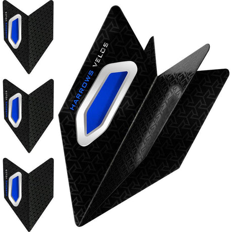 Harrows Velos Dark Blue Dart Flights main image on a white background.