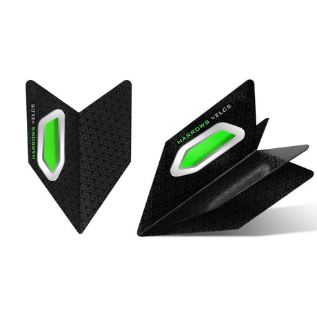 Harrows Velos Green Dart Flights main image on a white background.