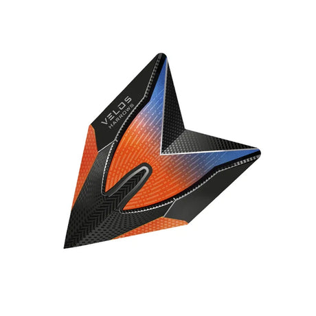 Harrows Velos Orange 1017 Dart Flights main product image showing the flight design and product contents