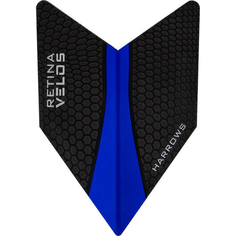 Harrows Velos Retina Dark Blue Dart Flights main image on a white background.