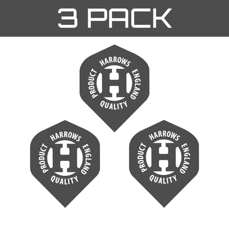 Harrows Velos Retina Smokey Dart Flights graphic showing the flights come in a pack of 3.