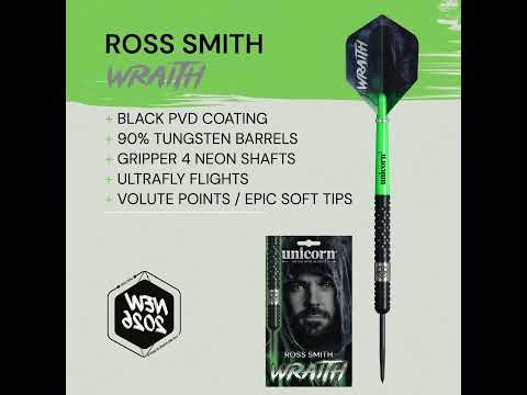 Unicorn Wraith Ross Smith 90% Tungsten Steel Tip Darts – Double