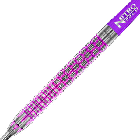Adam Sevada Steel Tip Darts zoomed image highlighting the barrel grip, machining, coating, and surface detail