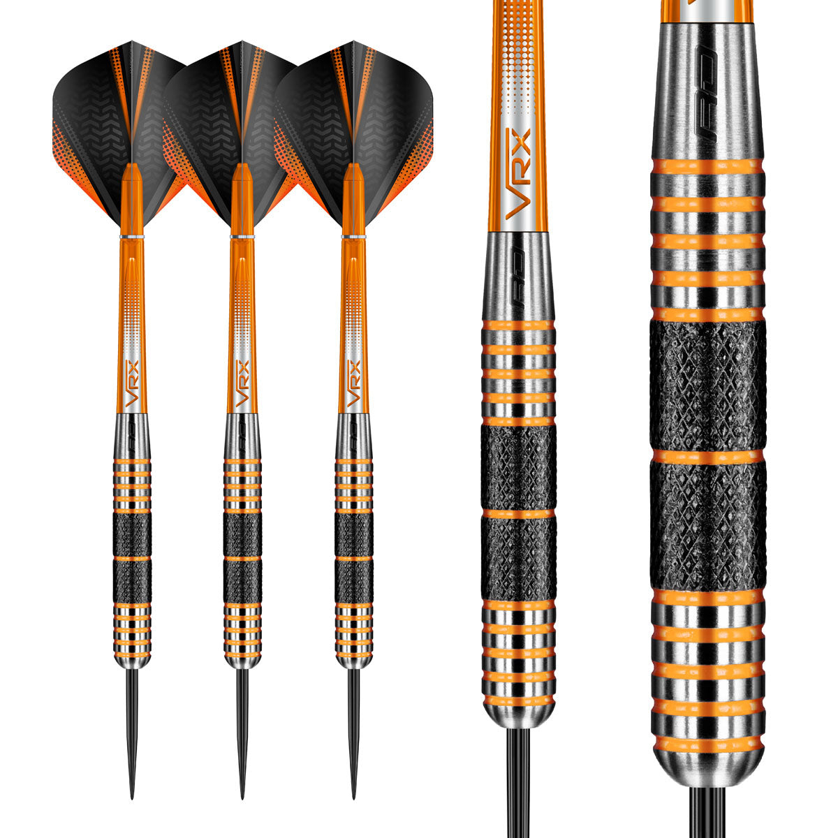 Multiple angle view of the Amberjack 11 dart barrel profile and design