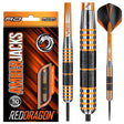 Amberjack 11 Steel Tip Darts product image showing the complete dart set, packaging and accessories