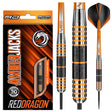 Amberjack 11 Steel Tip Darts product image showing the complete dart set, packaging and accessories
