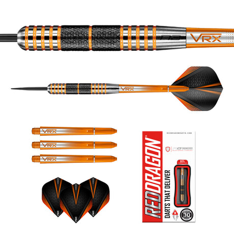 Contents of the Amberjack 11 darts box including flights, shafts and accessories