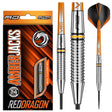 Amberjack 17 Steel Tip Darts product image showing the complete dart set, packaging and accessories
