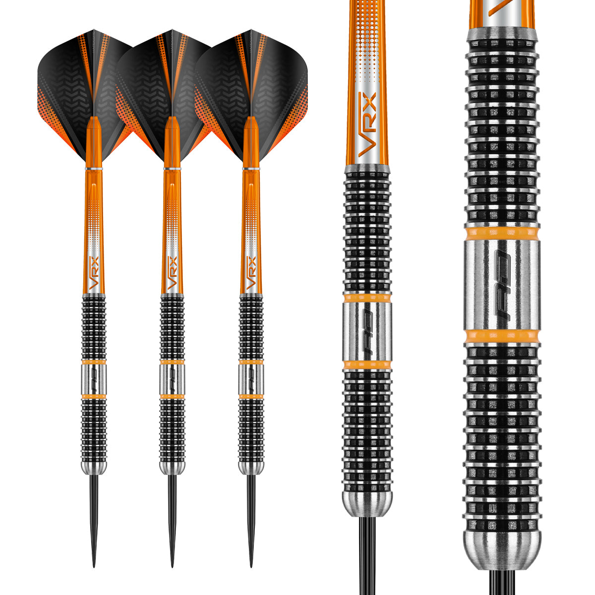 Multiple angle view of the Amberjack 18 dart barrel profile and design