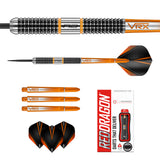 Contents of the Amberjack 18 darts box including flights, shafts and accessories