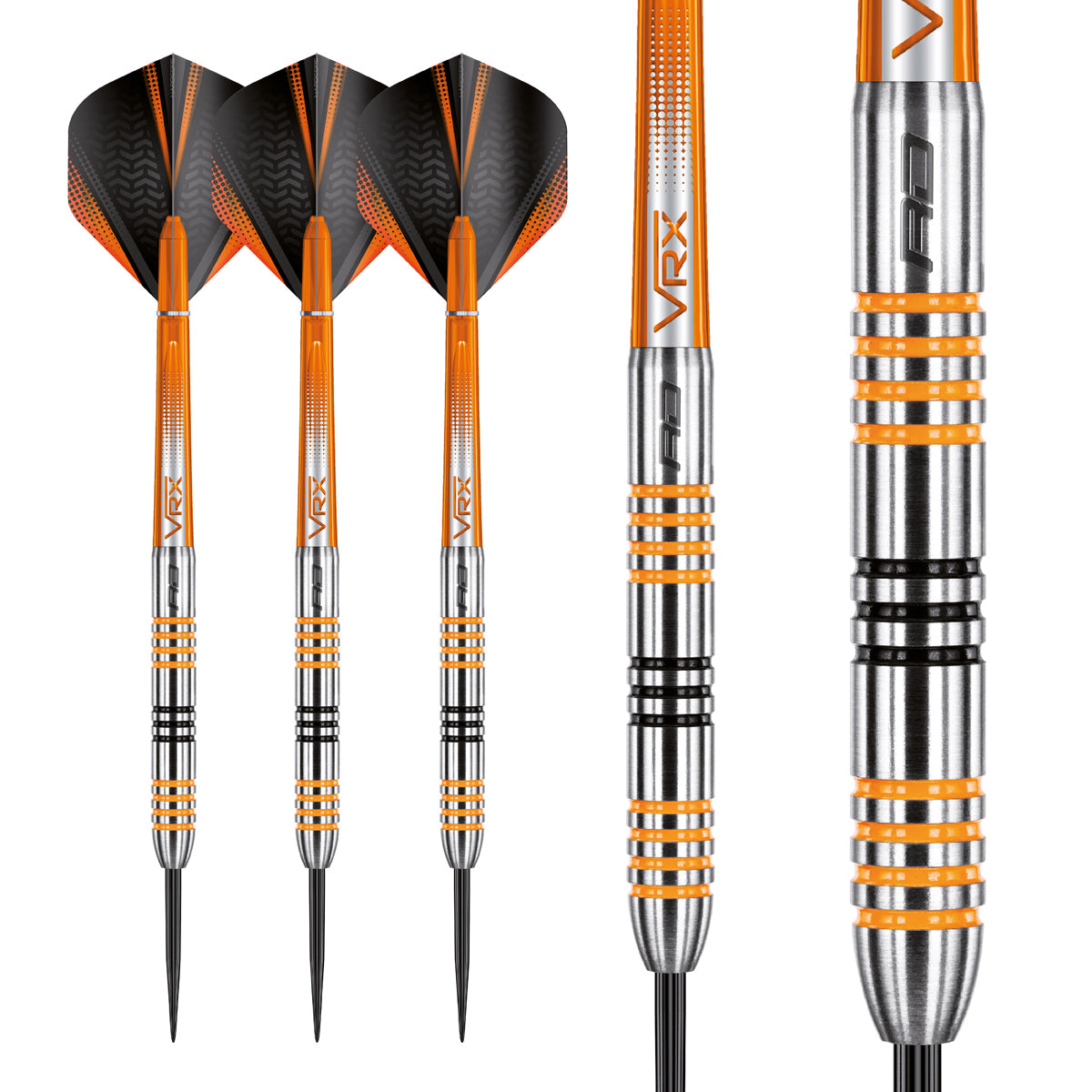 Multiple angle view of the Amberjack 3 dart barrel profile and design