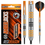 Amberjack 3 Steel Tip Darts product image showing the complete dart set, packaging and accessories