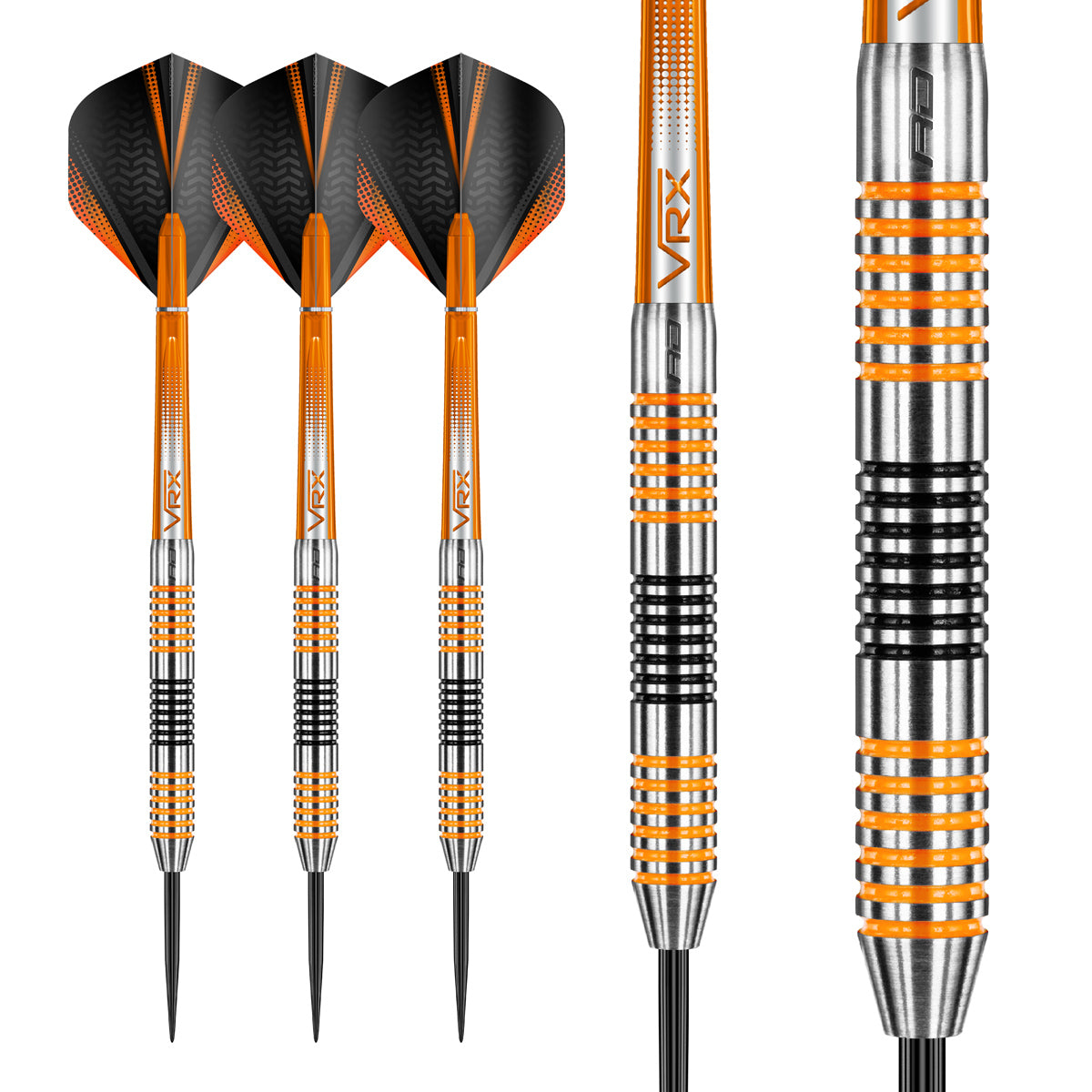 Multiple angle view of the Amberjack 4 dart barrel profile and design