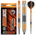 Amberjack 4 Steel Tip Darts product image showing the complete dart set, packaging and accessories