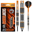 Amberjack 5 Steel Tip Darts product image showing the complete dart set, packaging and accessories