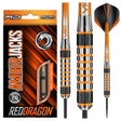 Amberjack 7 Steel Tip Darts product image showing the complete dart set, packaging and accessories