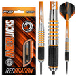 Amberjack 9 Steel Tip Darts product image showing the complete dart set, packaging and accessories