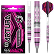 Artura Shocking Pink Steel Tip Darts product image showing the complete dart set, packaging and accessories