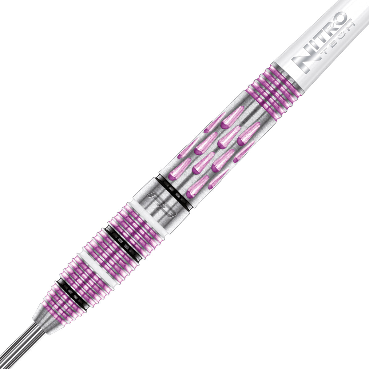 Close up view of the Artura Shocking Pink barrel grip and precision machining