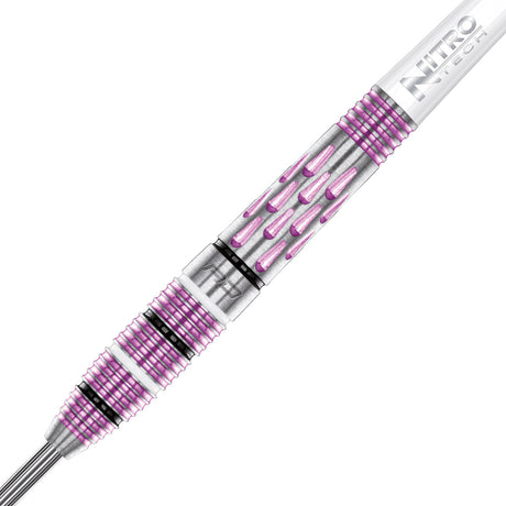 Close up view of the Artura Shocking Pink barrel grip and precision machining