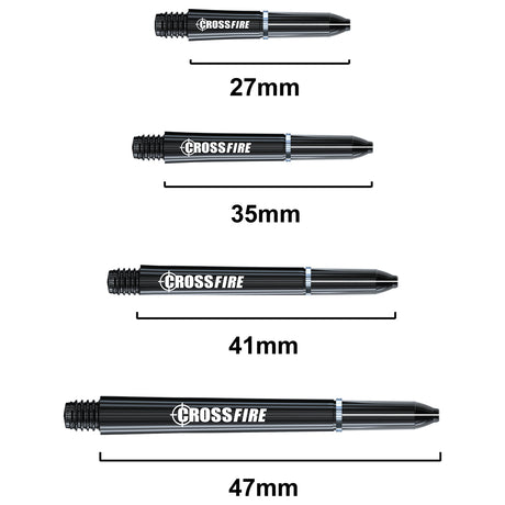 Carbon Fibre Crossfire Dart Stems main product image showing the stems, packaging, and included contents