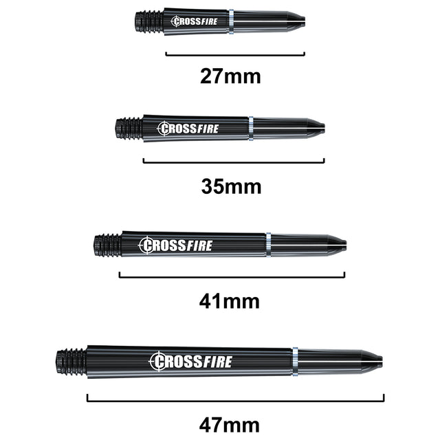 Carbon Fibre Crossfire Dart Stems main product image showing the stems, packaging, and included contents