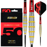 Red Dragon Chunky Stumpy 3 Steel Tip Darts main product image showing the darts, packaging, flights, shafts, and included accessories