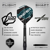 Red Dragon Connor Scutt Steel Tip Darts image displaying the included flight and shaft configuration