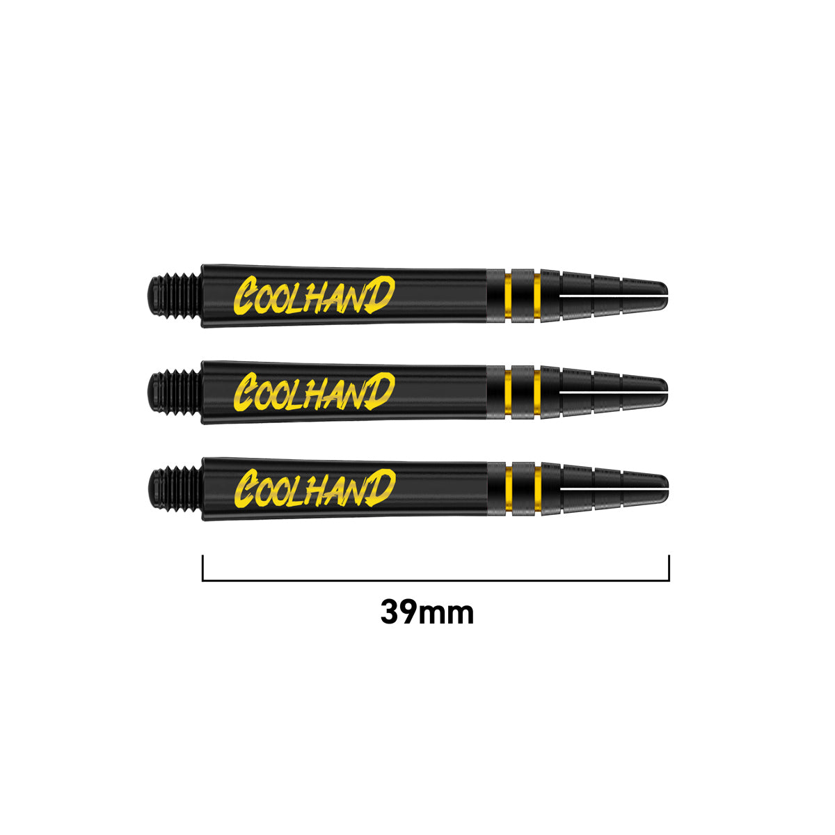 Coolhand Nitrotech Black Gold Dart Stems Shafts main product image showing the stems, packaging, and included contents