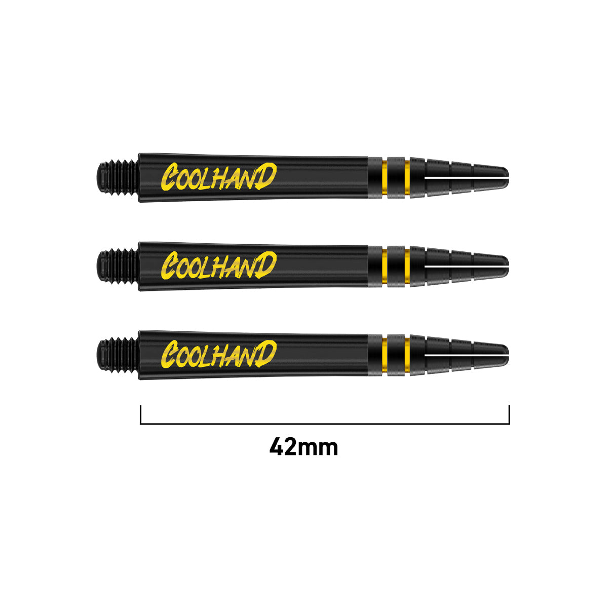 Coolhand Nitrotech Black Gold Dart Stems Shafts main product image showing the stems, packaging, and included contents