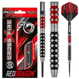 Crossfire Steel Tip Darts product image showing the complete dart set, packaging and accessories