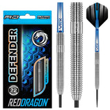 Defender Steel Tip Darts product image showing the complete dart set, packaging and accessories