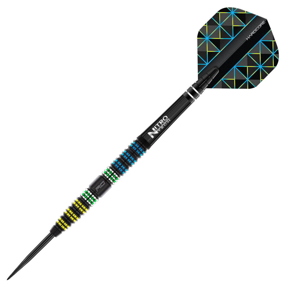 Dragonfly 95 Tapered Steel Tip Darts close up image highlighting the barrel grip texture, coating, machining, and design details