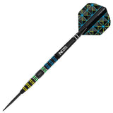 Dragonfly 95 Tapered Steel Tip Darts close up image highlighting the barrel grip texture, coating, machining, and design details