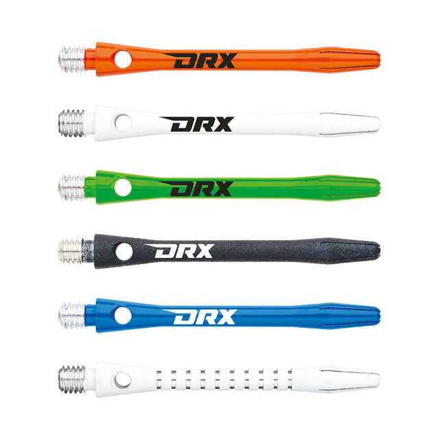 DRX Coated Aluminium Dart Stems main product image showing the stems, packaging, and included contents